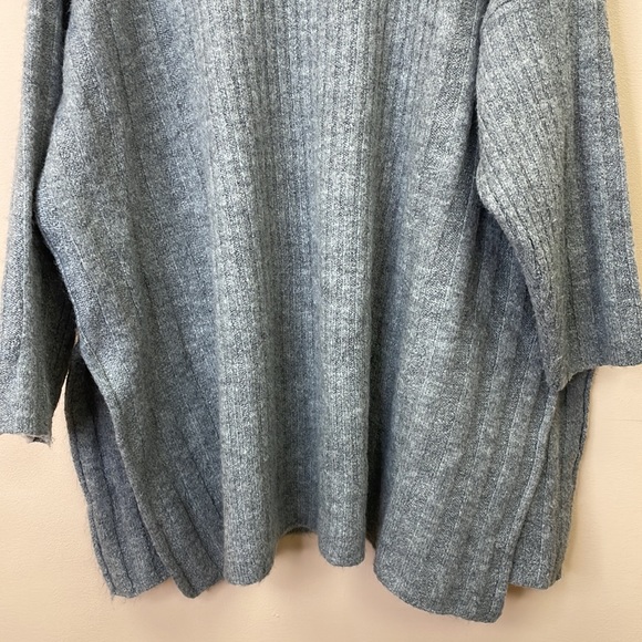 NWOT Topshop Open Oversized Ribbed Cardigan Pockets Boho Stretch Gray Small - Picture 10 of 12